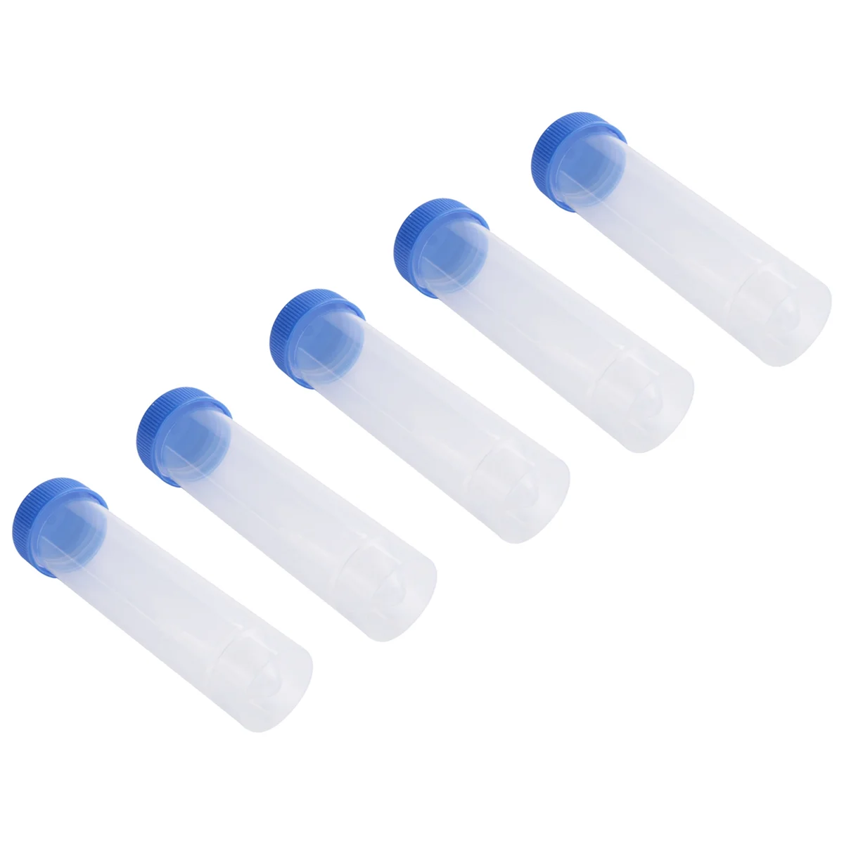 5 Pieces 50ml Plastic Transparent Centrifuge tube with scale Plastic test tube -standing with Screw Cap