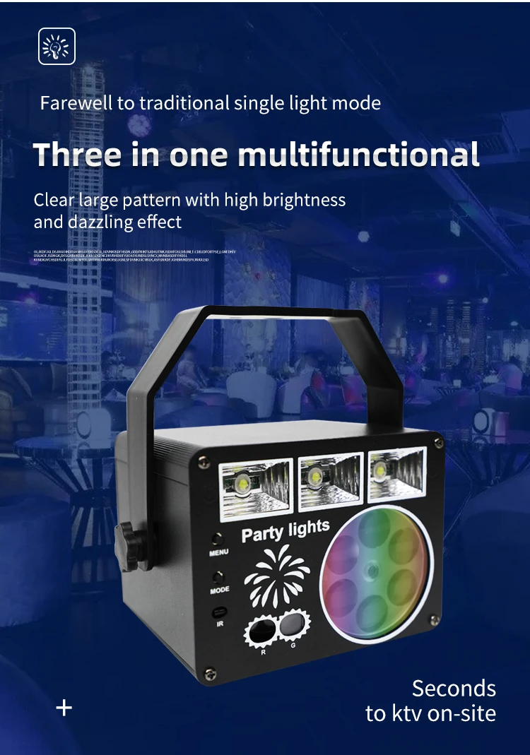 جهاز عرض LED للحفلات، أجهزة عرض نجوم للإضاءة الليلية لمصابيح حفلات إيقاع الموسيقى للأطفال في غرفة النوم #5