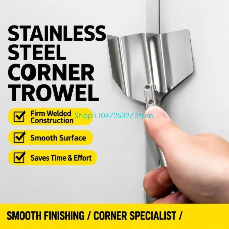 D8KF Outside & Inside Corner Shaping Trowel with Rubber Grip and Metal Working Surfaces for Putty Application and Repair
