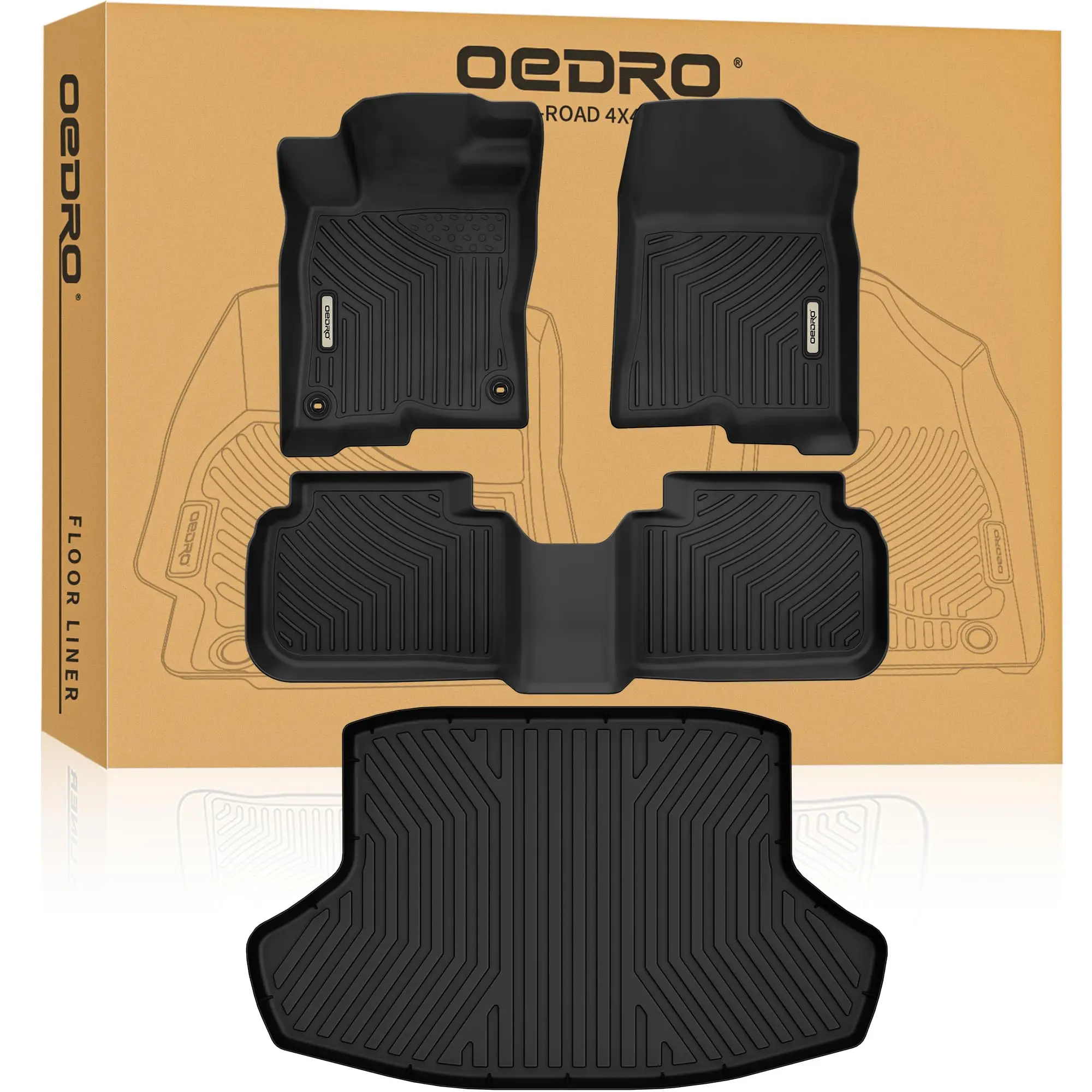 

Custom Fit All Weather TPE Car Floor Mats For 2022-2026 Honda Civic Sedan Sport Touring Si EX EX-L LX With Cargo Liner