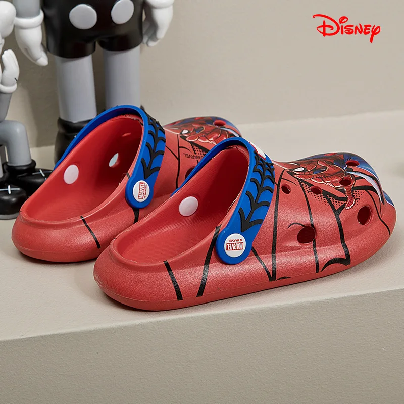 Disney Slippers Children\'s Hole Shoes Summer Spiderman Boys Indoor Non-slip Sandals Children\'s Outdoor Wear Beach Shoes