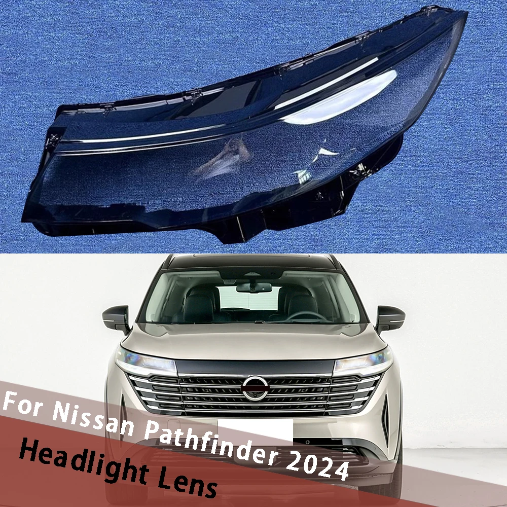 For Nissan Pathfinder 2024 Front Headlight Cover Housing Transparent Lampshade Headlamp Shell Plexiglass Auto Replacement Parts