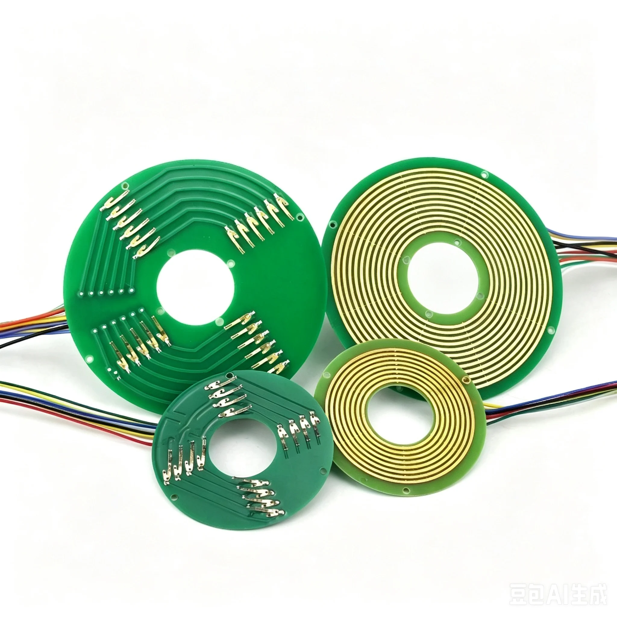 Disc Slip Rings PCB Conductive Slip Rings Inner Hole 12-50mm Separated Ultra-thin Collector Rings, 1~12 Rings Optional