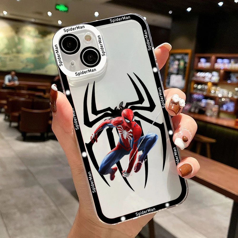 SpiderMan Cartoon Marvels etui na telefon dla Xiaomi Redmi Note 12 11 10 9 Pro 8 9C 10C 12C 13C 4G 5G miękkie silikonowe przezroczyste etui