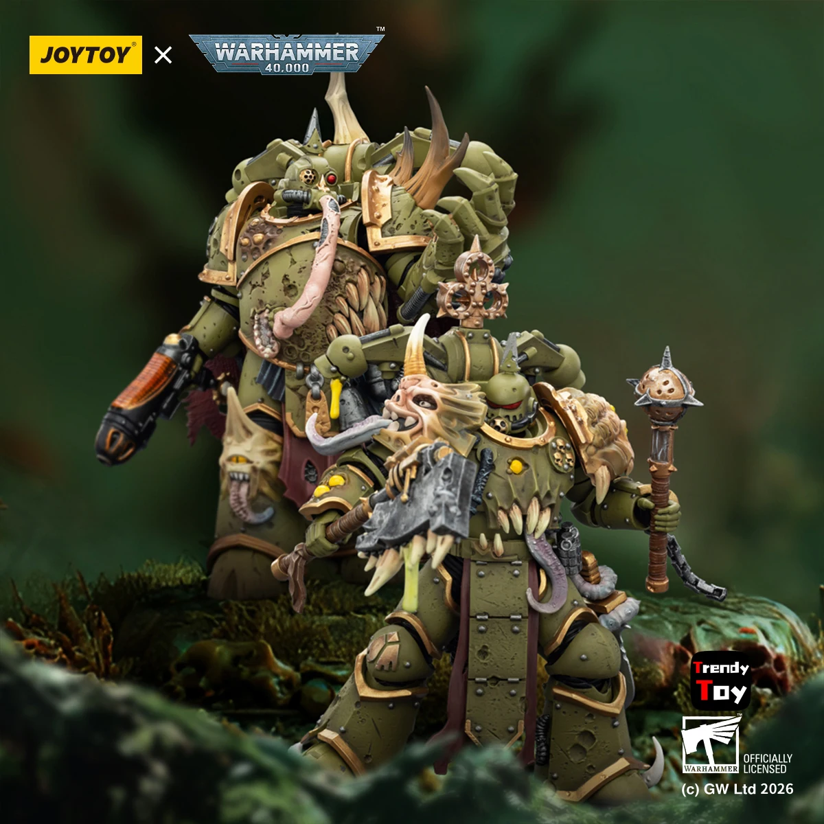 

【Pre-sale】JOYTOY Warhammer 40K Death Guard Plague Marine Champion Plague Marine 1/18 Action Figure Model Toy