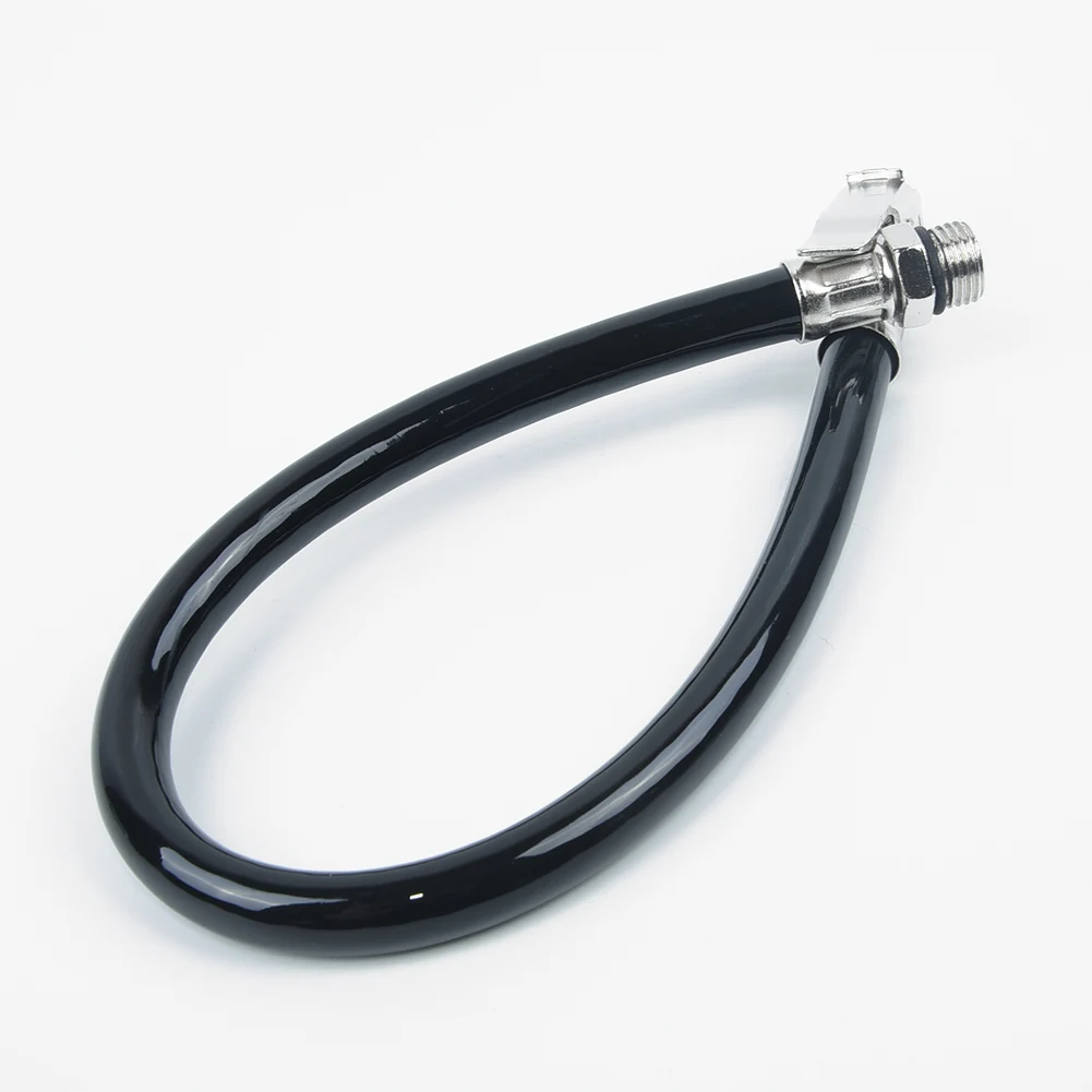 Flexible Car Inflator Hose Lock on Motorcycle Rubber Truck Automobile Black Clip Chuck Pressure Meter Air Tire