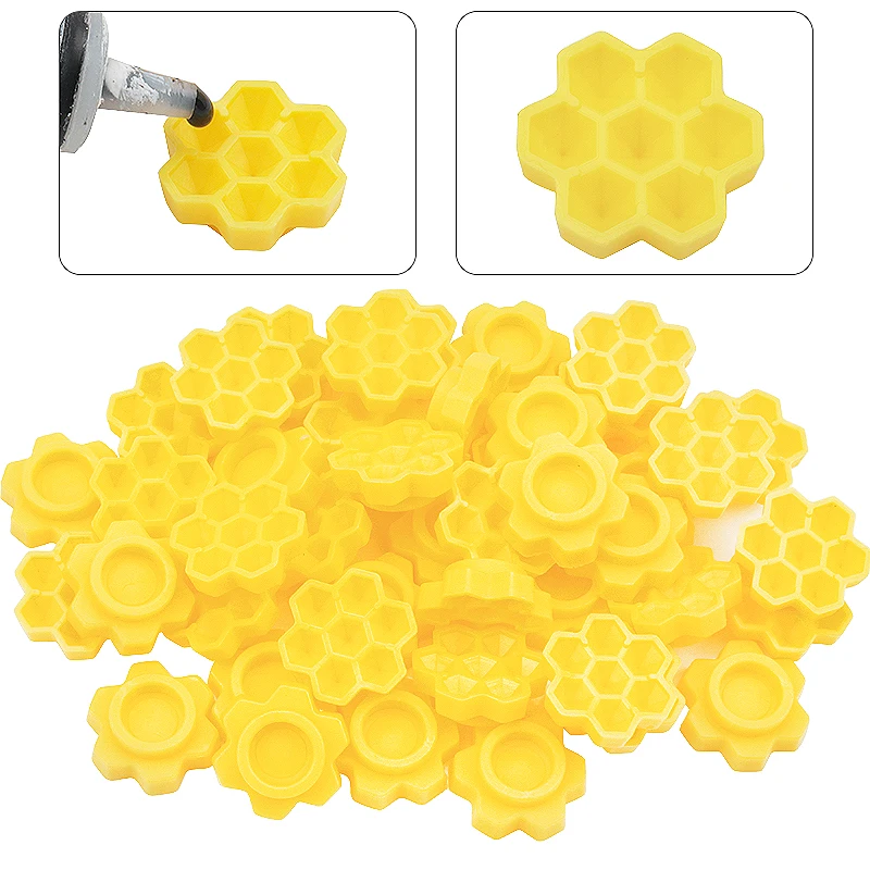 100Pcs estensione ciglia usa e getta tazza a nido d'ape innesto ciglia supporto per colla supporto in plastica strumento per il trucco del pigmento adesivo del tatuaggio