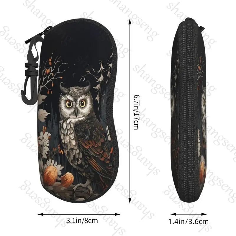 The Owl Graphic Glasses Case Sunglasses Soft Case Ultra Light Portable Neoprene Zipper Glasses Case Portable zipper soft-shell