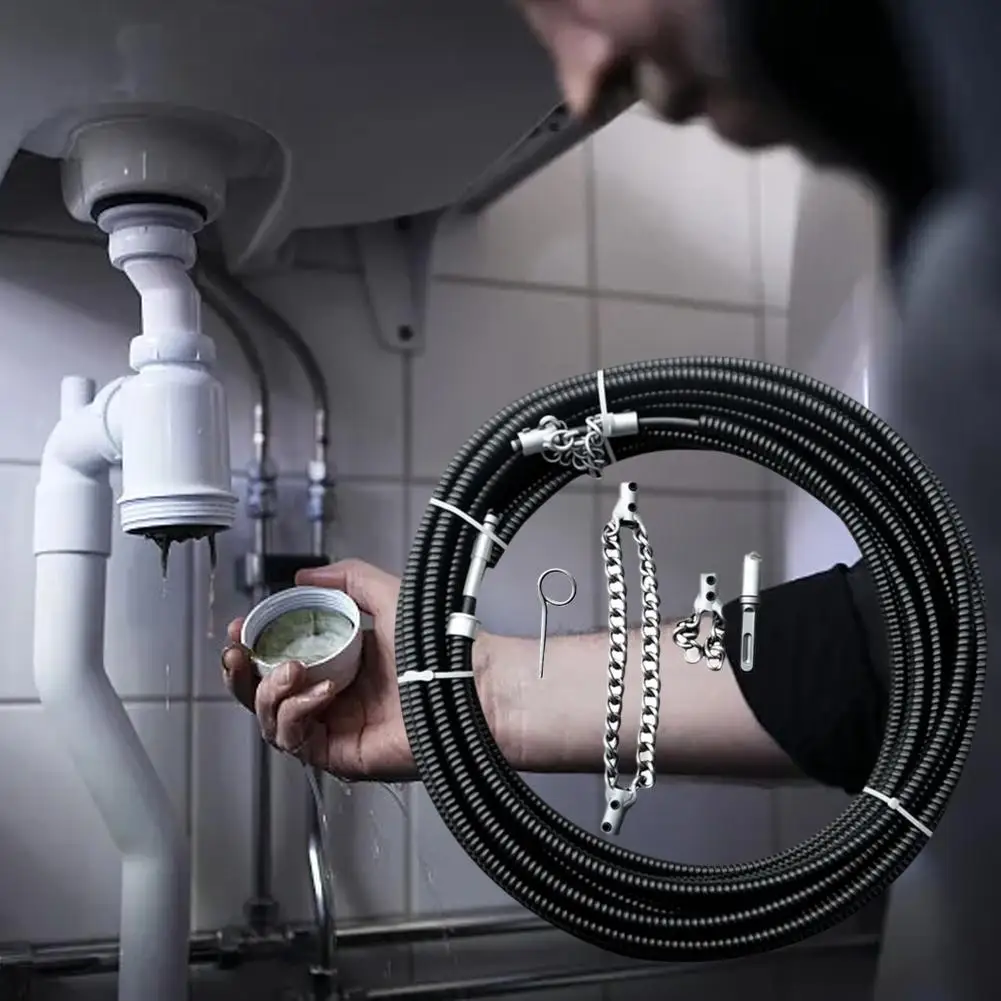 آلة تنظيف استنزاف الحفر الكهربائية 1-5 متر مع تمديد أنابيب الصرف الصحي الحفارة تنظيف خط أنابيب الربيع أداة التجريف