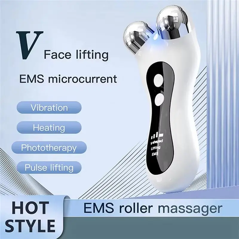 A20M Electric V-Face Lift Roller Massager EMS Microcurrent Sonic Vibration Facial Lifting Skin Tighten Massage Beauty