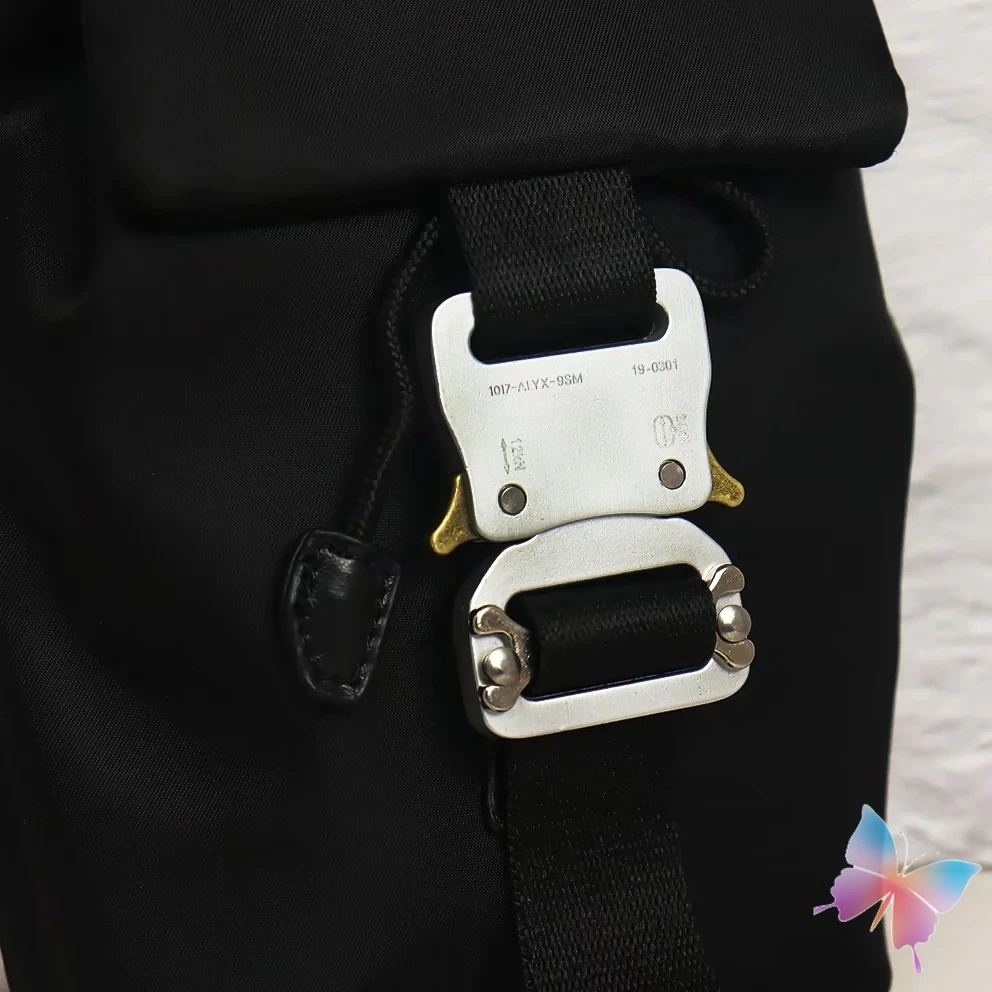 Unisex 1017 ALYX 9SM Backpack Silver Tactical Metal Buckle Flip