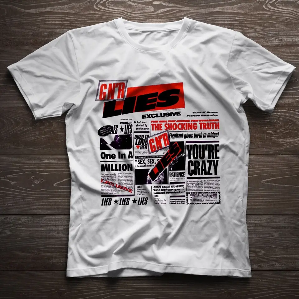 G N' R Lies Guns N' Roses Vintage T-Shirt, Axl Rose Frank Ferrer