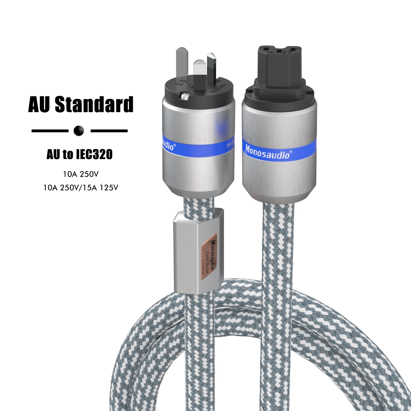 Monosaudio P902 EU/US Schuko Stromkabel 10AWG EMV-Abschirmung Stromkabel M106 Netzkabel AC-Stromkabel – Detail 7
