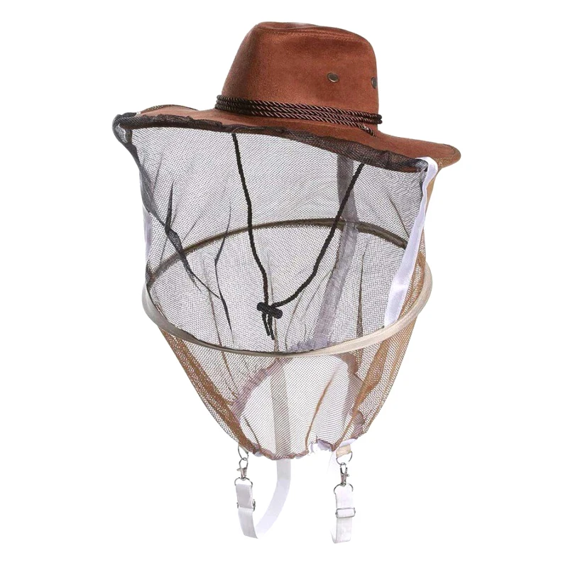 

Full Wrap-around Headgear Mesh Breathable Sunscreen Lightweight Anti-Bee Hood ,Safe Beekeeping Nets Protective Cowboy Hats