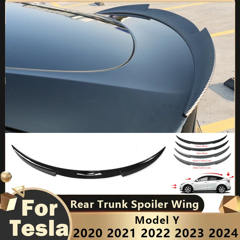 

2020 To 2024 for Tesla Model Y Rear Trunk Spoiler Wings Modified Rear Spoiler Lip Tail Trunk Top Lid Auto Accessorie Decoration