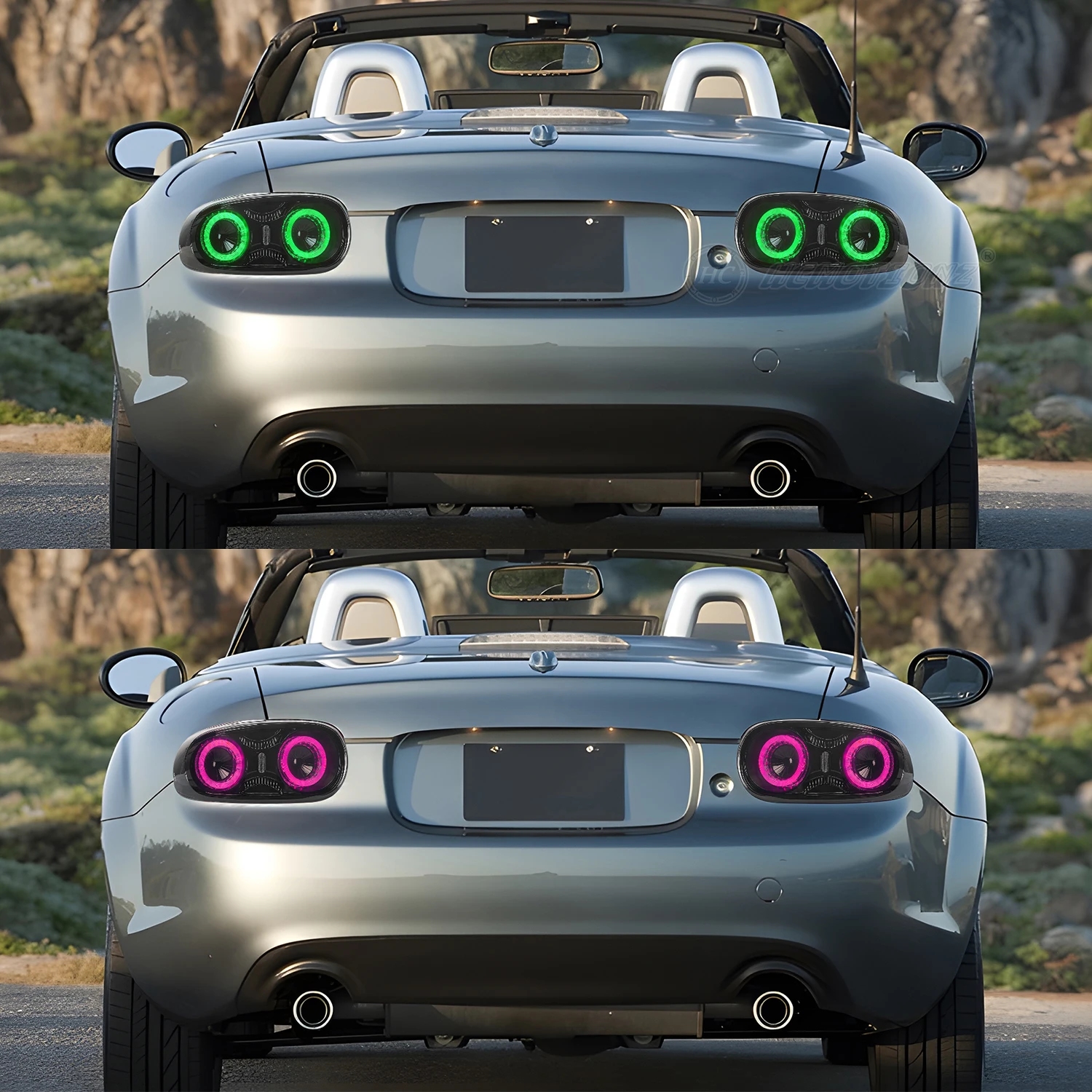 HCMOTIONZ LED RGB Rückleuchten für Mazda MX-5 NC 2008–2015 DRL Start-up-Animation Plug-and-Play-Auto-Rückleuchten-Baugruppe