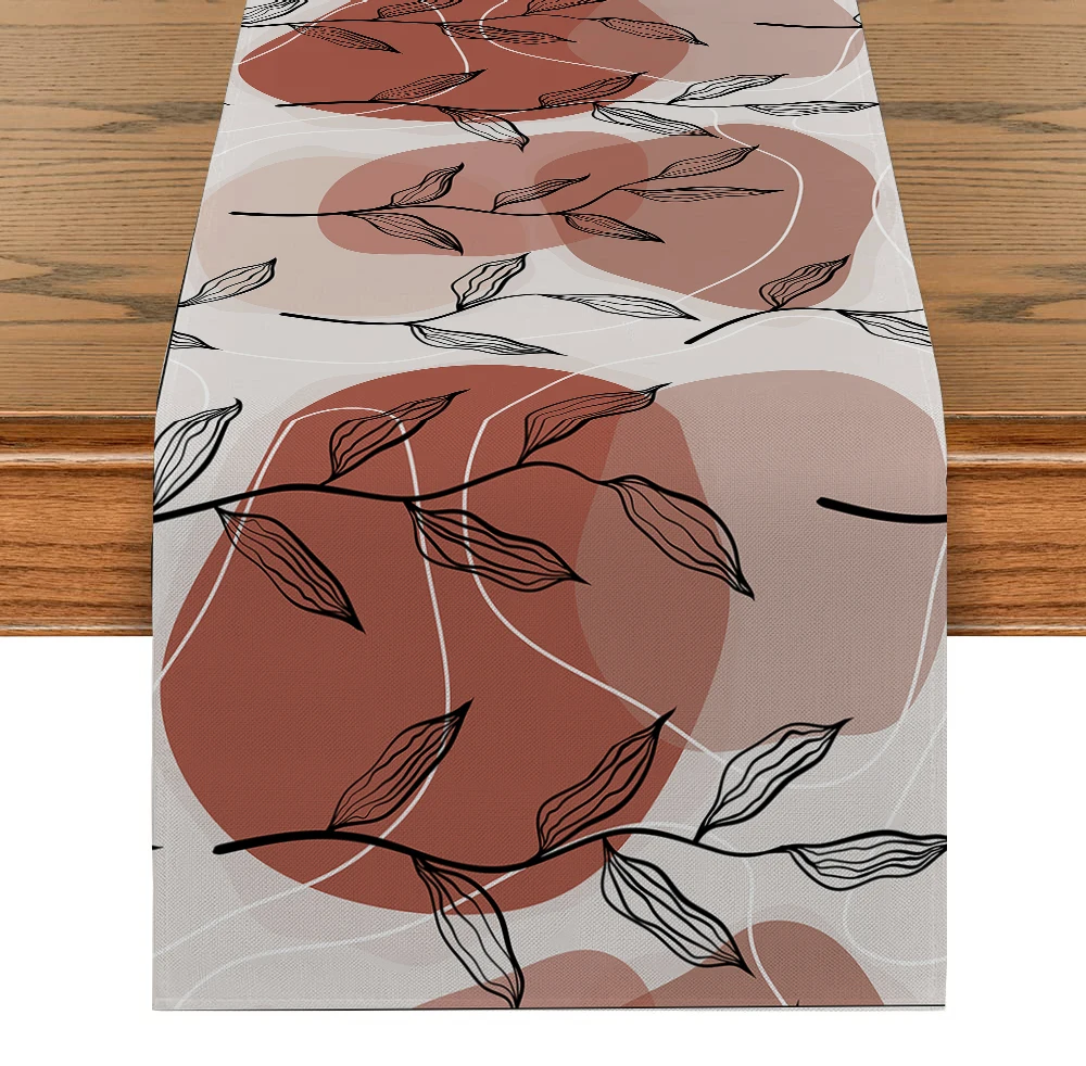 Geometric Lines Simplify The Plant Table Runner Kitchen Dining  Table Decoration for Indoor Outdoor Home Table Runners