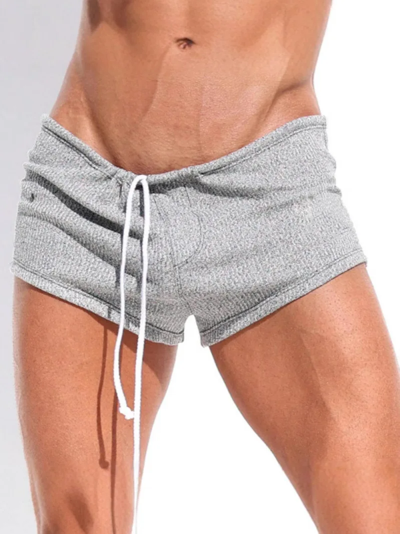 

Сексуальные мужские повседневные спортивные орты на шнуровке со средней талией, облегающие летние орты для подростков, модные трендовые прямые ноги, стандартная функция