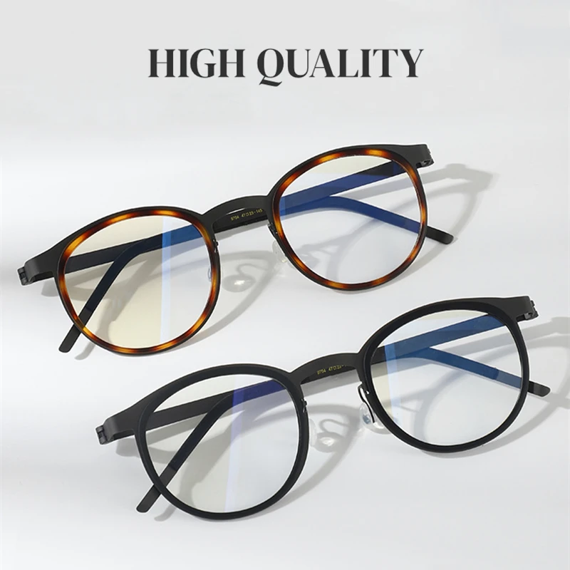 High Quality Pure Titanium Photochromic Anti Blue Light Reading Glasses for Men Woman with Oval Brand Design Presbyopia Glasses