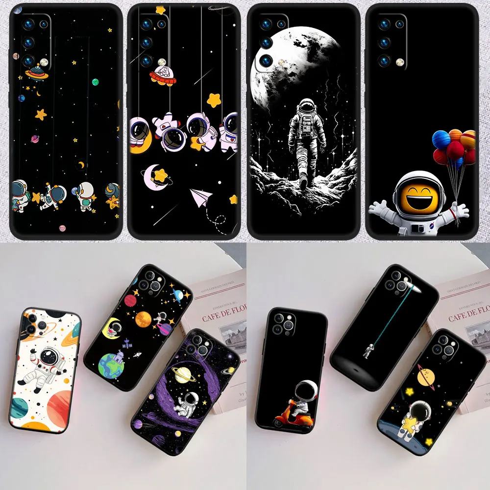 FX6 Astronaut Space Moon Shell Phone Case for Samsung Galaxy Note 10 20 S23 S24 S25 Ultra FE Plus Edge Lite A02S A35 A07 A17