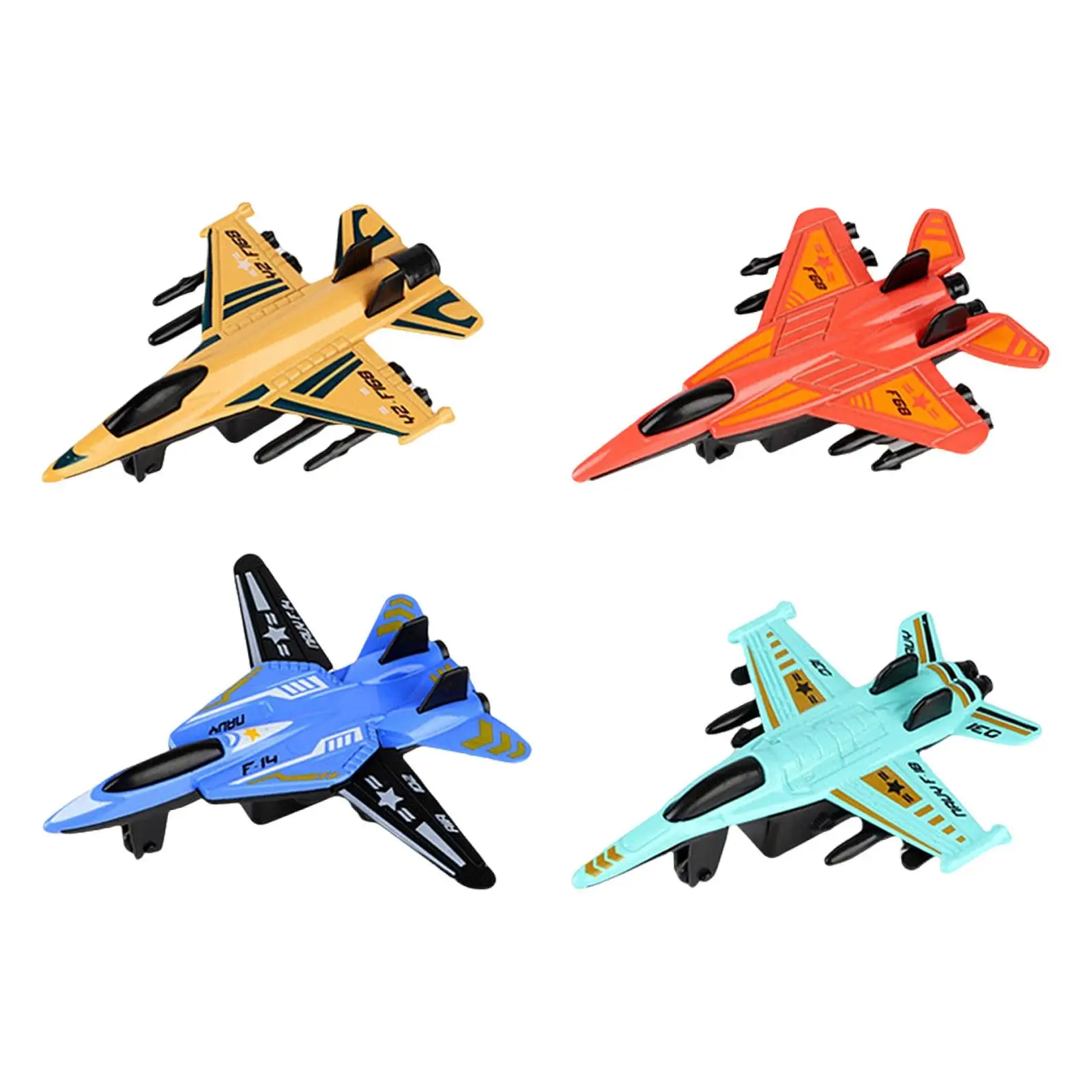 4 Pieces Alloy Metal Models Aircraft Simulation Ornament Plane Models Airplane Toy Set for Collections Kids Adults Bedroom Shelf