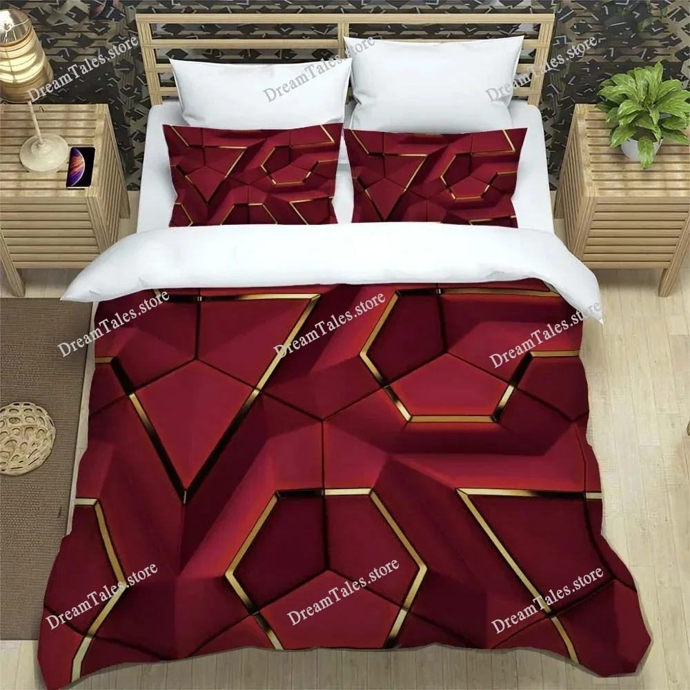 

3D Abstract Modern Geometric Minimalist Printed Bedding Queen Bedding Set Soft and Comfortable Customized King Size Bedding Set