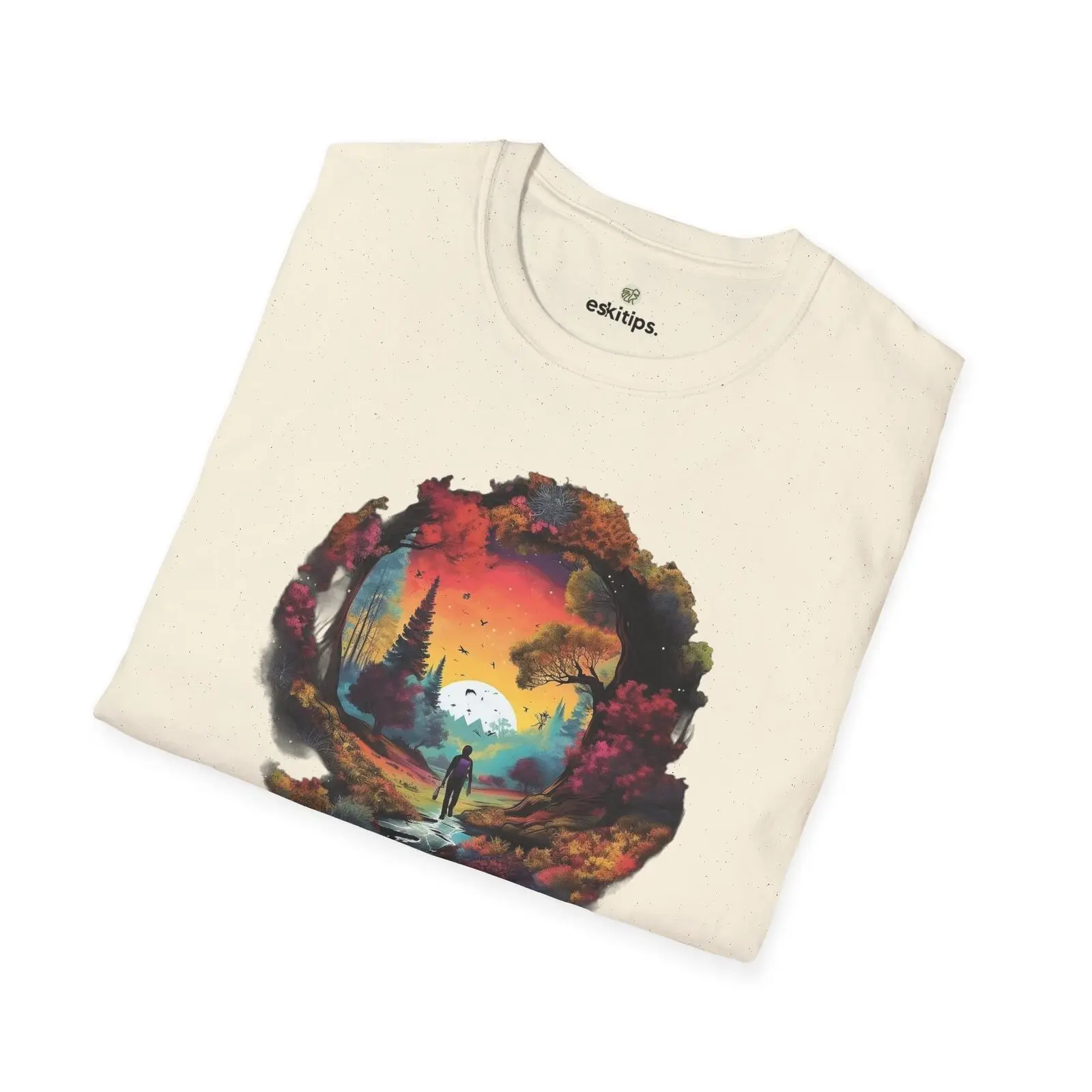 

Nature's Harmony Adventure T-Shirt - Artistic Nature Walk Design