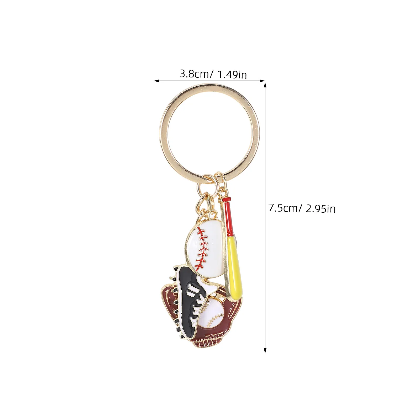 Key Bag Keychain Pendant Halloween Christmas Baseball Bat Ball Keychain Baseball Bat And Ball Keychain Baseball Accessory Party