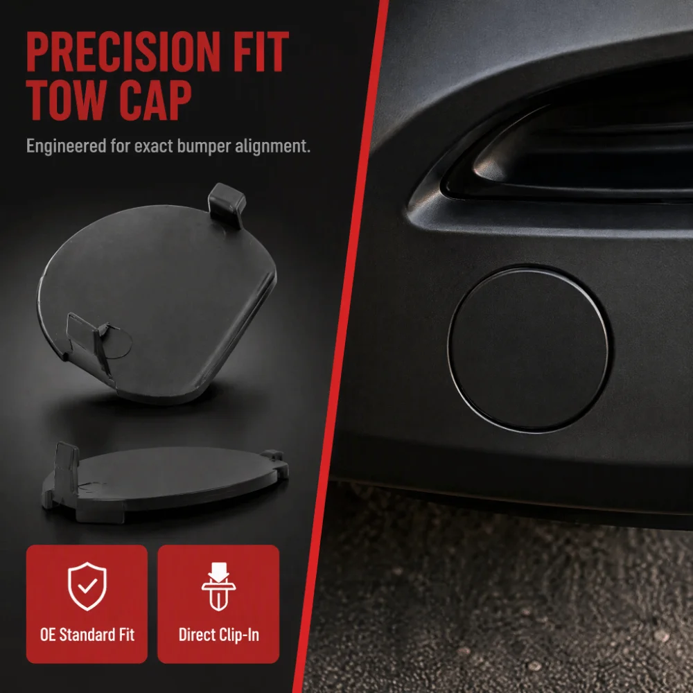 2PCS ABS Tow Hook Cover BHN1 50 EL1 BB，BHN1 50 EK1 BB Black Bumper Tow Hook Cap Bumper Hook Cover for Mazda 3 2014‑2019