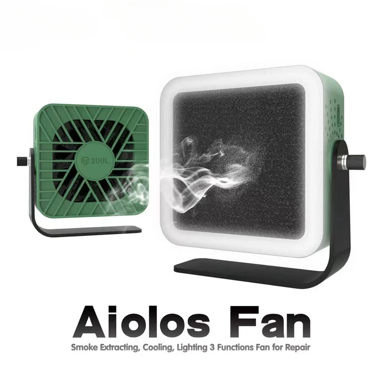 2UUL Aiolos Fan Soldering Smoke Extractor With Cooling LED Light For Mobile Laptop Drone Repair Welding Fume Absorb Fan