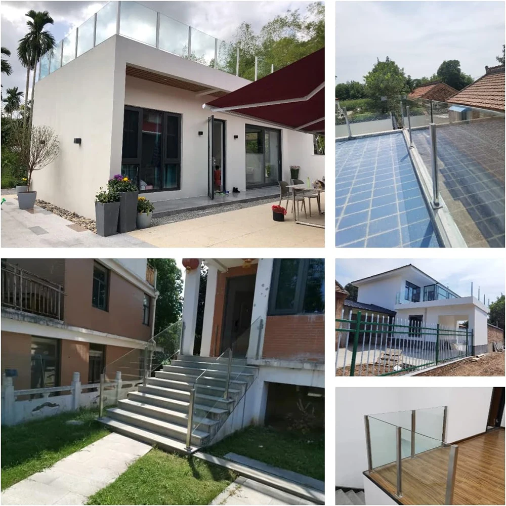 Imagem -06 - Vidro Trilho Post para Varanda Deck Escadas Adicionar Corrimão Cannot Aço Inoxidável 304