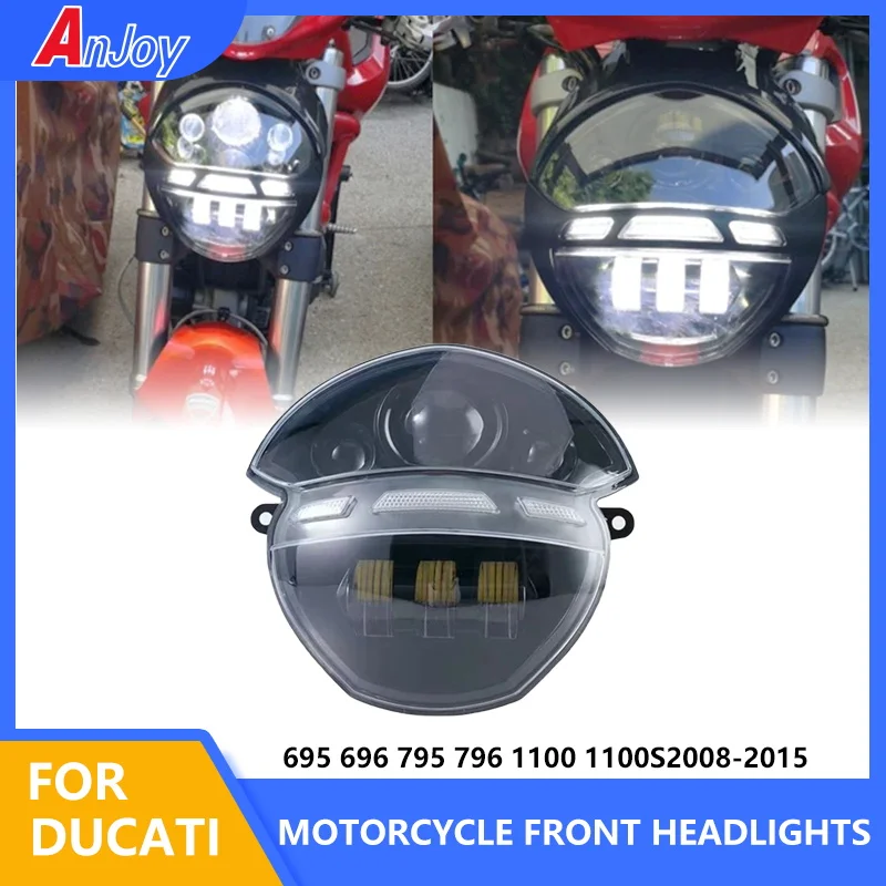 

【High quality】For Ducati Monster 695 696 795 796 1100 1100S 2008-2015 Motorcycle Front Headlight LED Headlight Accessories