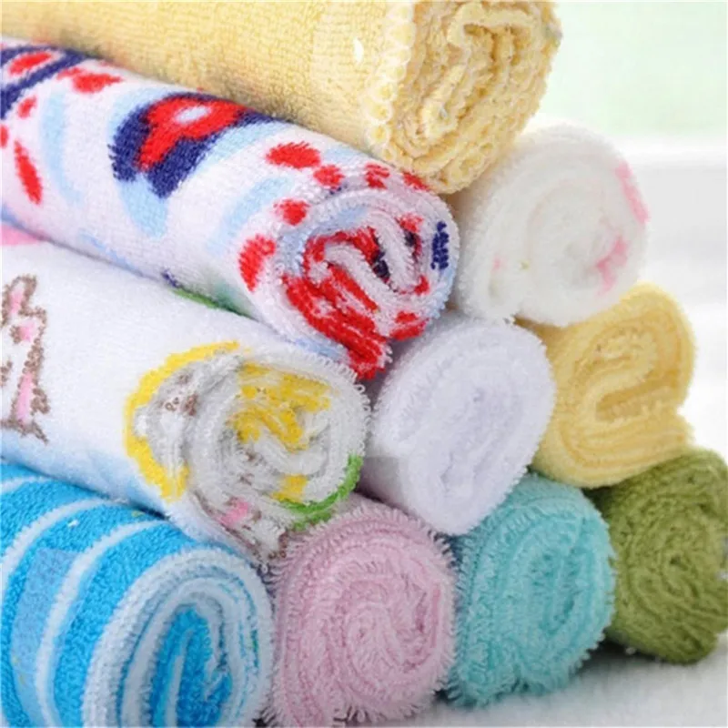 8 Pcs/Set Baby Colorful Towel Newborn Face Towel Wash Cloth Bathing Feeding Wipe Baby Handkerchief Toalla Soft Towels For Baby