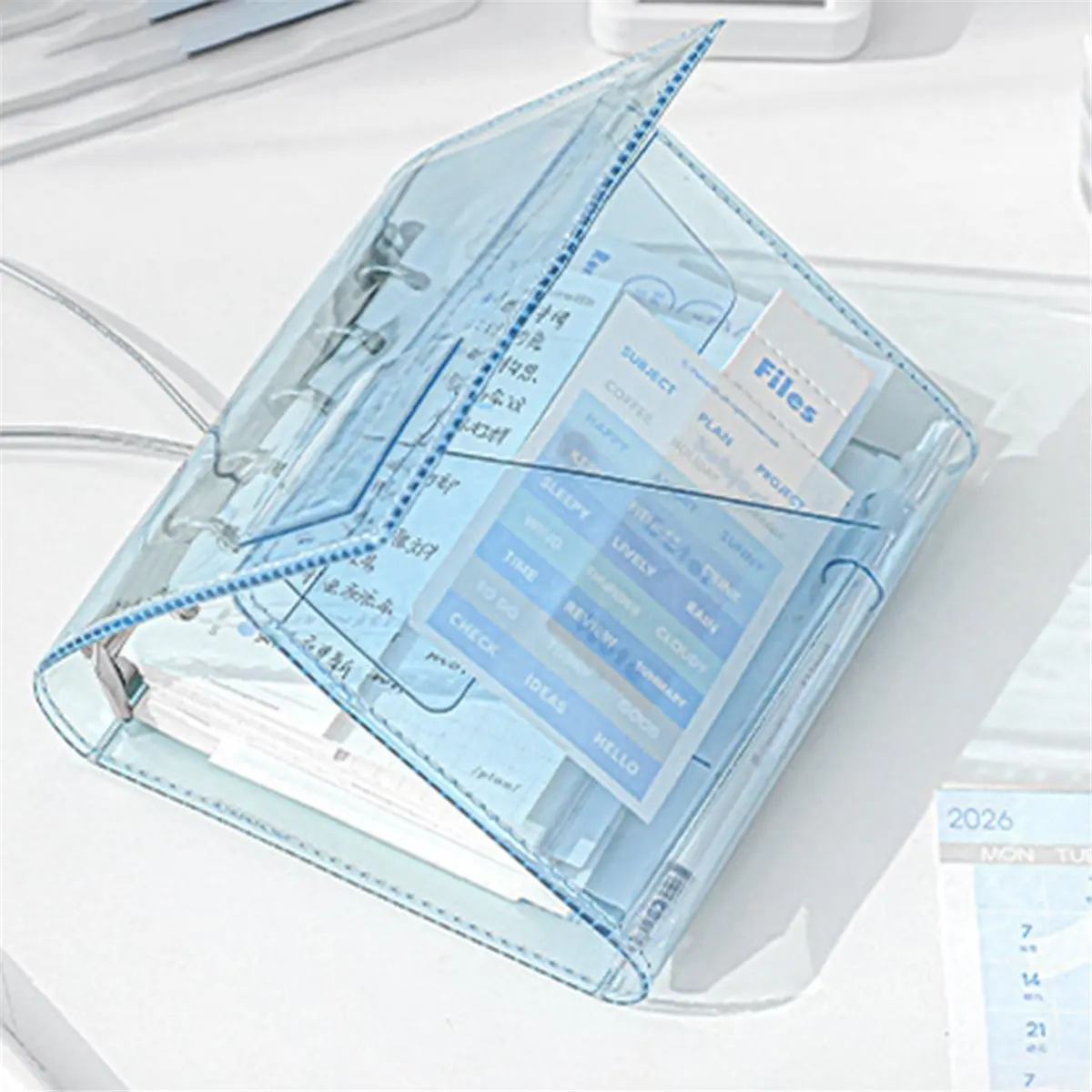 618 Mega Sale A7 Clear Refillable Notebook Tri-Fold Accordion Journal for Students