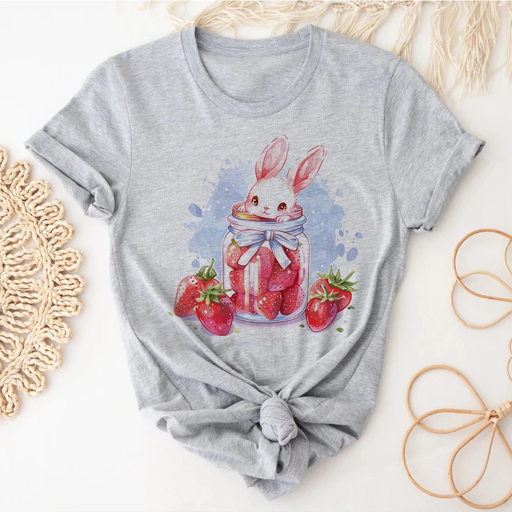 

Strawberry top women funny top female streetwear Japanese funny clothing