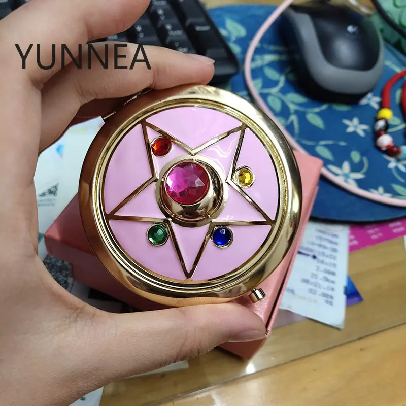 MIRROR Folding Sailor Moon R Moonlight Memory Series Crystal Star Case Cosmetic Make Up Compact Travel Sailor Moon Cosplay Box