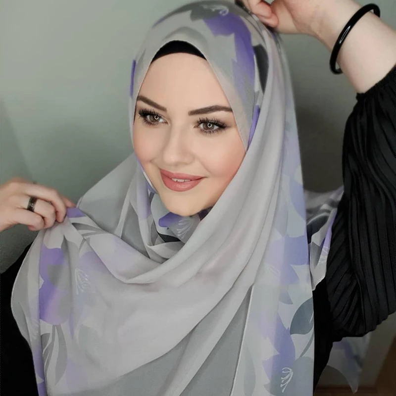 Islamic Chiffon Long Hijab Abaya Hijabs For Woman Abayas Jersey Turban Scarf Muslim Dress Women Turbans Instant Head Wrap shawl