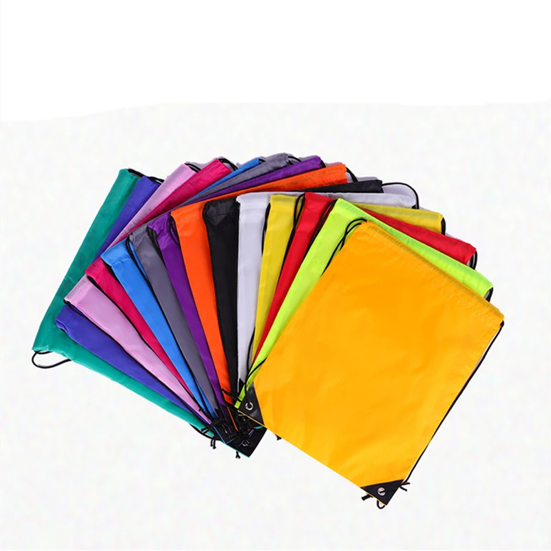 10 pcs Drawstring Backpack Bag with Reflective Strip String Backpack Cinch Sacks Bag Bulk for School Yoga Sport Gym Traveling