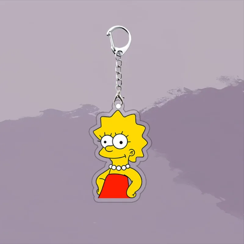 Der Simpsons-Schlüsselanhänger, Cartoon, niedlich, kreativ, hoher ästhetischer Wert, tragbar, Lisa und Homer Simpson, Paar-Rucksackanhänger, Geschenk – Detail 5