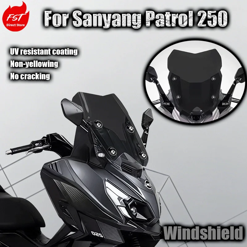 

Ветрозащитное и водонепроницаемое стекло для гоночной модели SYM Cruisym 250, сохраняющее цвет на 6 лет.