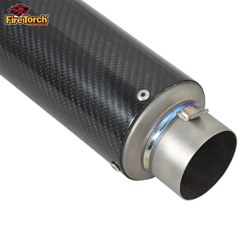 Lega di titanio fibra di carbonio 60mm sistema di scarico Moto tubo universale Moto silenziatori fuga Moto silenziatore accessori