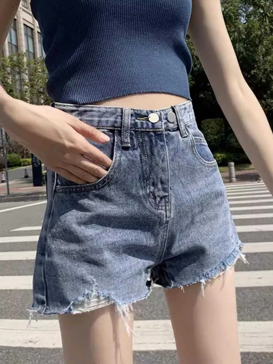 

High Waist Wide Leg Short Jeans Women's Summer Thin Large Size Loose Slimming Hot Pants A-Line Hot Shorts Casual Denim Skinnies