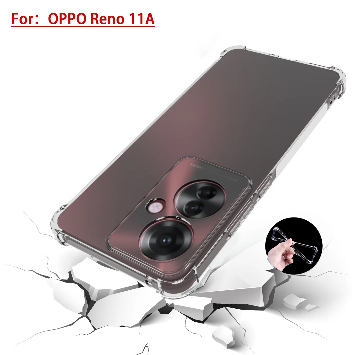 Luftkissen-Schutzhülle für Oppo Reno 3A 5A 7A 9A 11A 13A 15A Transparente Airbag-Silikon-TPU-Rückabdeckung für Oppo Reno 13A 15A – Detail 26