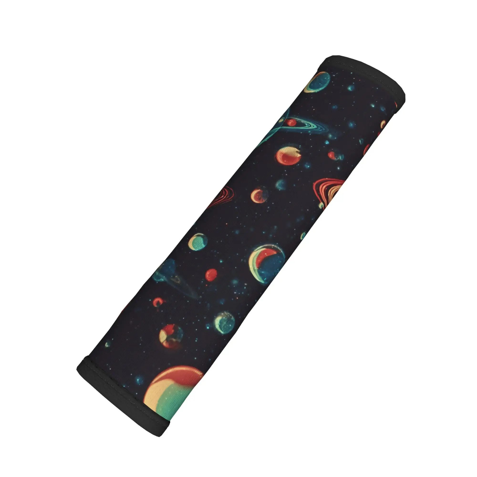 1pc Vibrant Retro Style Illustration Of Ringed Planets Floating In Starry Deep Cosmic Space Car Anti-Kicking Mat, Car Seat Anti-