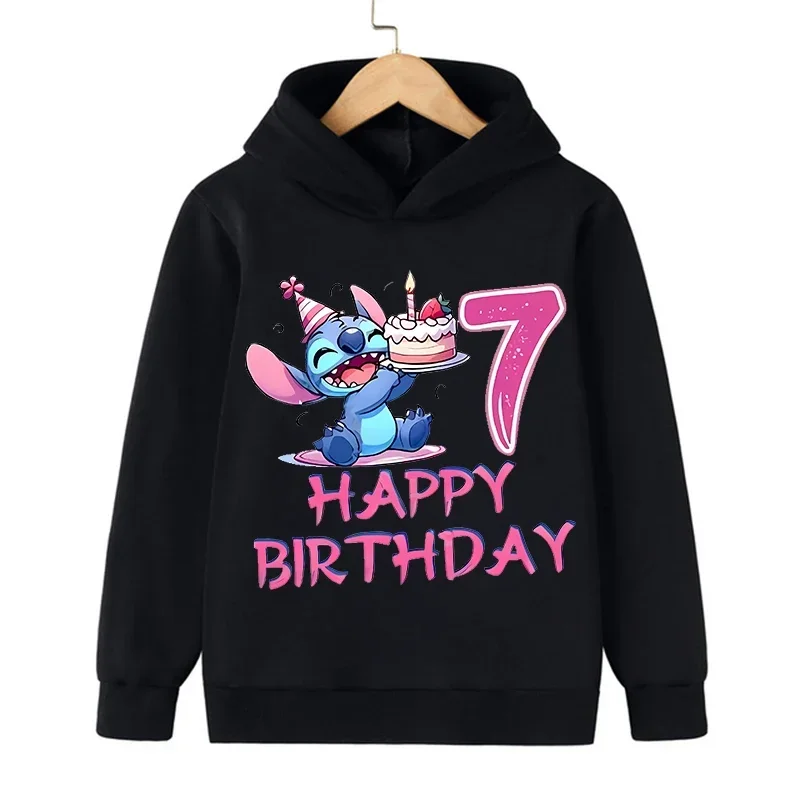 Sudaderas suaves con capucha de punto, ropa de dibujos animados para niños, sudadera de Lilo y Stitch, Sudadera con capucha de Manga, Top informal para bebé