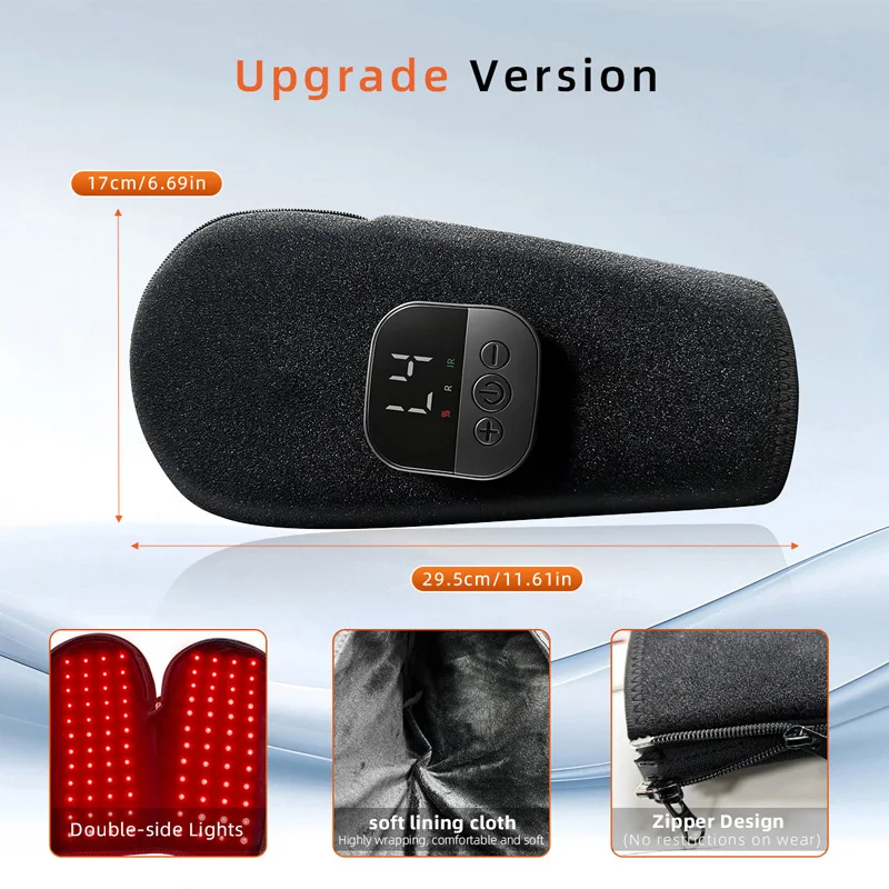 660nm 850nm Mul-tifunctional Massage Red Light Therapy Hand Gloves For Wrist Finger Joint Soreness Relief