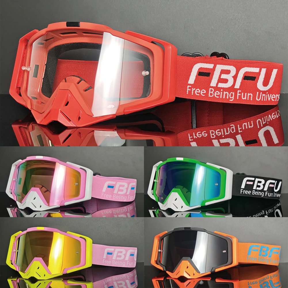 

Модные лыжные очки для бездорожья FBFU 2025, HD-линзы, защитные пескозащитные очки, дышащие на весь день, мужские и женские велосипеды