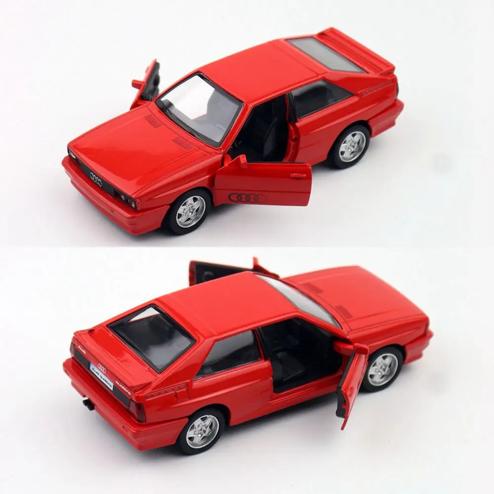 1/36 Audi Quattro Toy Car Model RMZ CiTY Miniature Free Wheel Pull Back Doors Openable Diecast Metal Collection For Children Boy