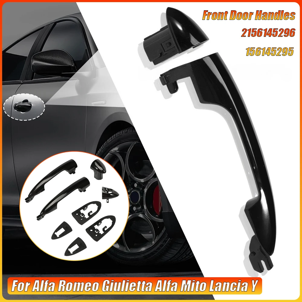 

1 Pair Black Front Door Handles for Alfa Romeo Giulietta Alfa Mito Lancia Y Automobiles Exterior Parts 2156145296 156145295