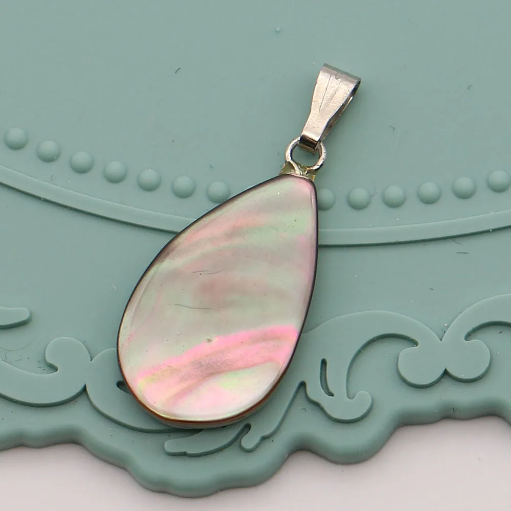 

Natural Freshwater Shell Polished Teardrop-shaped Single-hole Bail Pendant DIY Accessory Material for Necklaces Earrings Jewelry